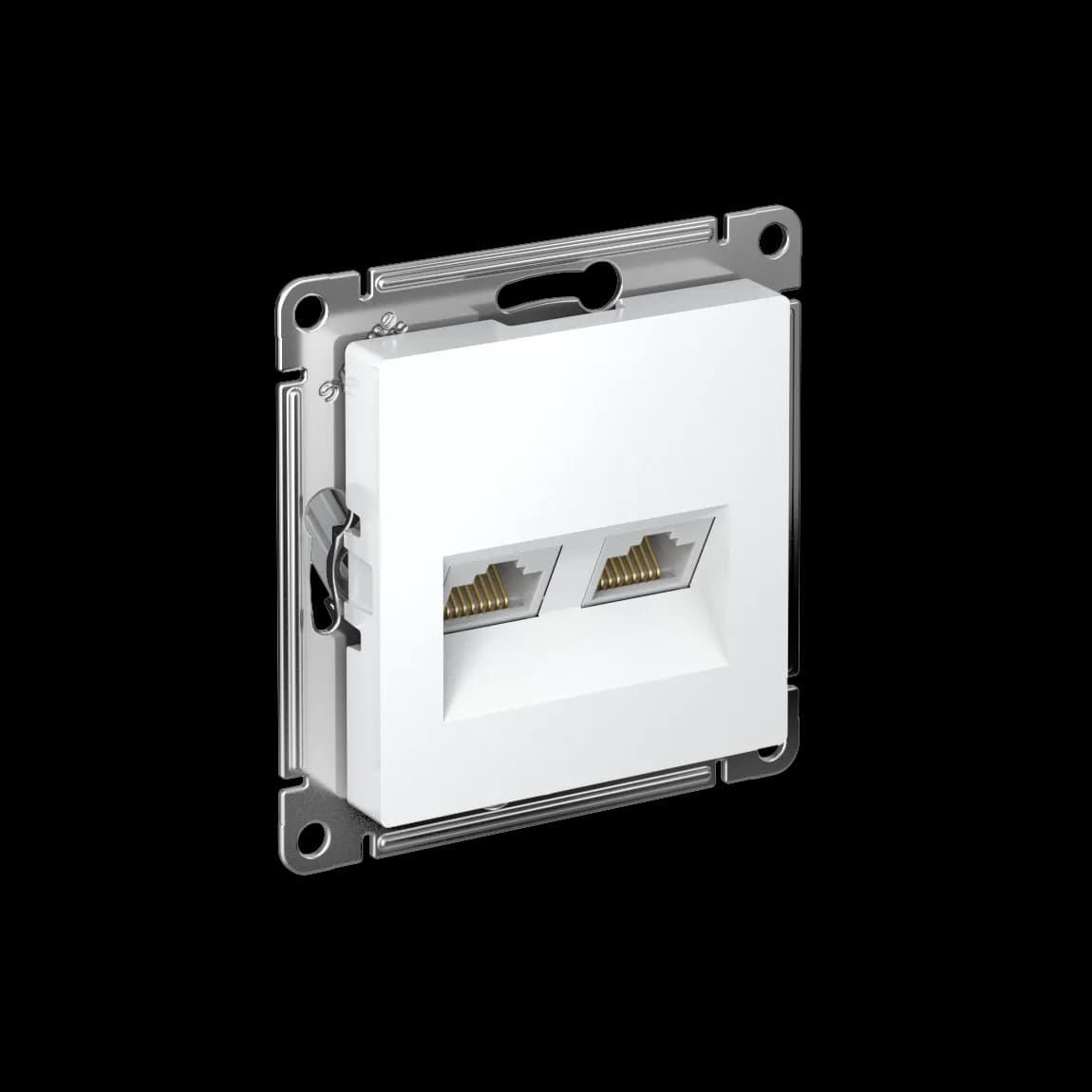 AtlasDesign РОЗЕТКА двойная компьютерная RJ45+RJ45 кат. 6А, механизм, БЕЛЫЙ