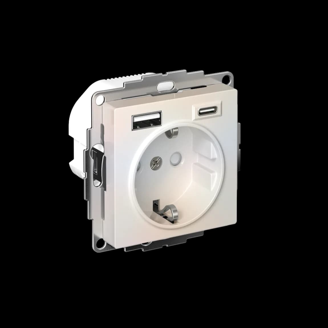 AtlasDesign РОЗЕТКА 16А c 2 USB A+C, 5В/2,4А/3,0А, 2х5В/1,5А, механизм, ЖЕМЧУГ