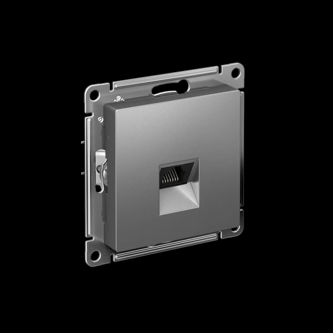 AtlasDesign РОЗЕТКА компьютерная RJ45 кат. 6A, механизм, СТАЛЬ