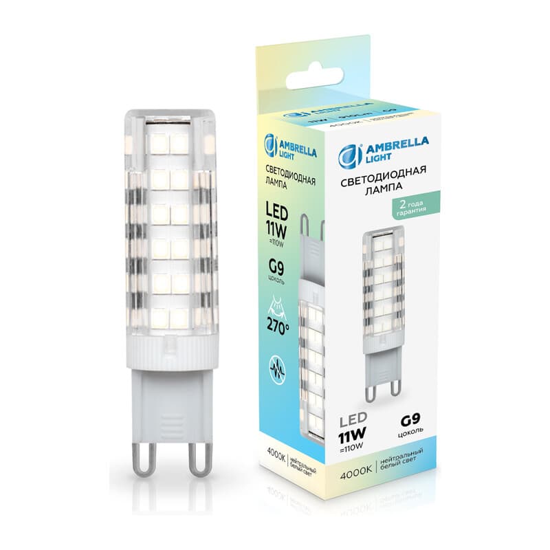 Светодиодная лампа G9 11W 4000K 101104 LED G9 11W 4000K 220-240V Ambrella Light 10