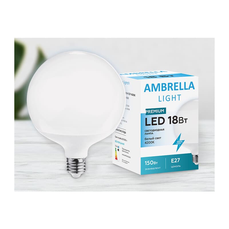 Светодиодная лампа A120 201177 LED A120-PR 18W E27 4200K (200W) Ambrella Light 12