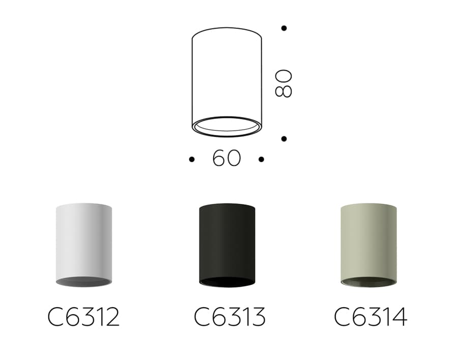 Корпус светильника накладной для насадок D60mm C6312 SWH белый песок D60*H80mm MR16 GU5.3 Ambrella Light 15