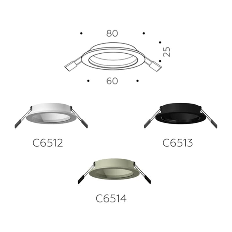 Корпус светильника встраиваемый для насадок D60mm C6513 SBK черный песок D80*H25mm MR16 GU5.3 Ambrella Light 10