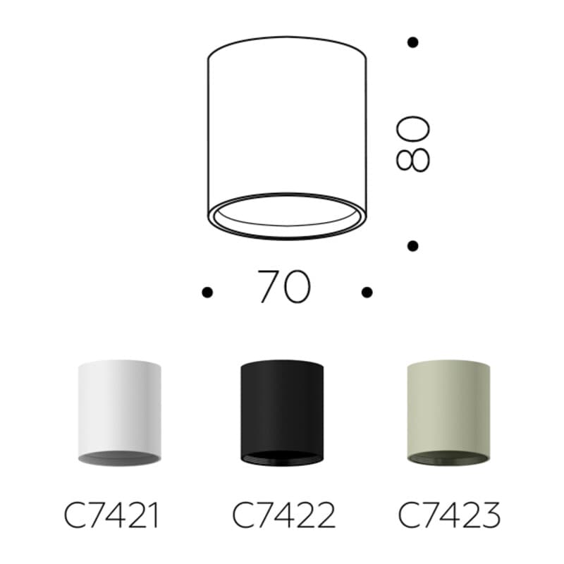 Корпус светильника накладной для насадок D70mm C7422 SBK черный песок D70*H80mm MR16 GU5.3 Ambrella Light 10
