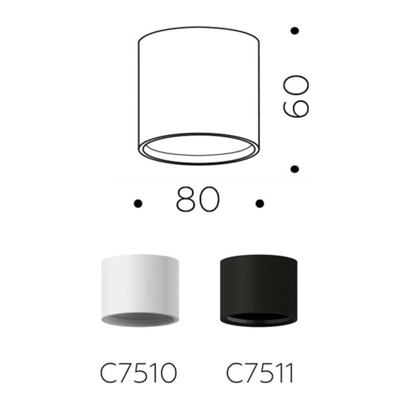 Корпус светильника накладной для насадок D70mm C7510 SWH белый песок D80*H60mm MR16 GU5.3 Ambrella Light 10