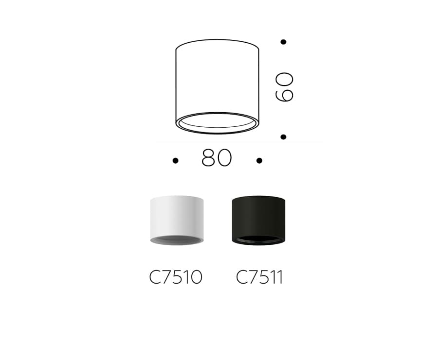 Корпус светильника накладной для насадок D70mm C7511 SBK черный песок D80*H60mm MR16 GU5.3 Ambrella Light 15
