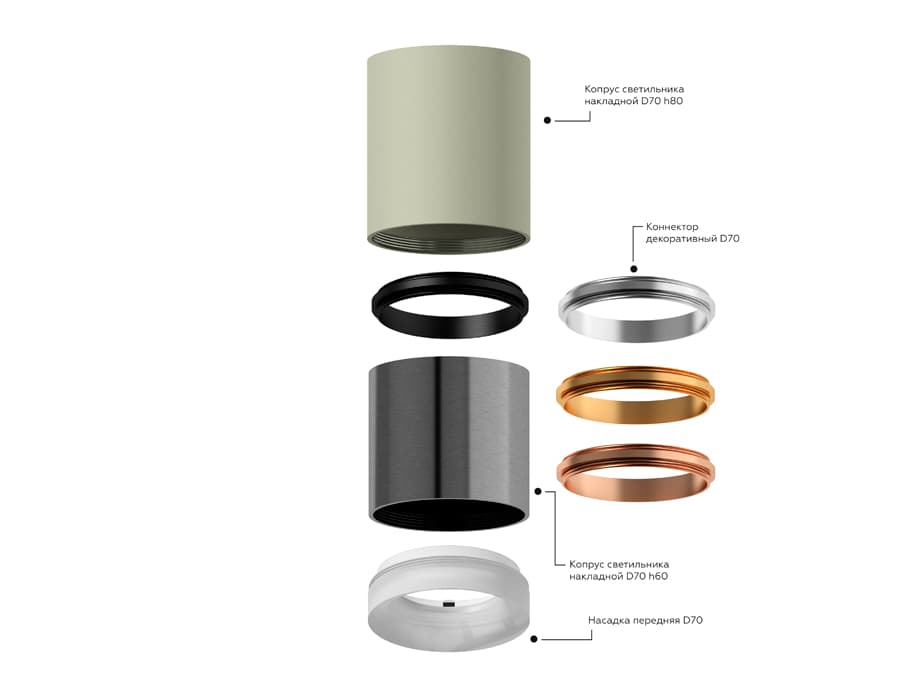 Корпус светильника накладной для насадок D70mm C7532 SBK черный песок D80*H80mm MR16 GU5.3 Ambrella Light 20