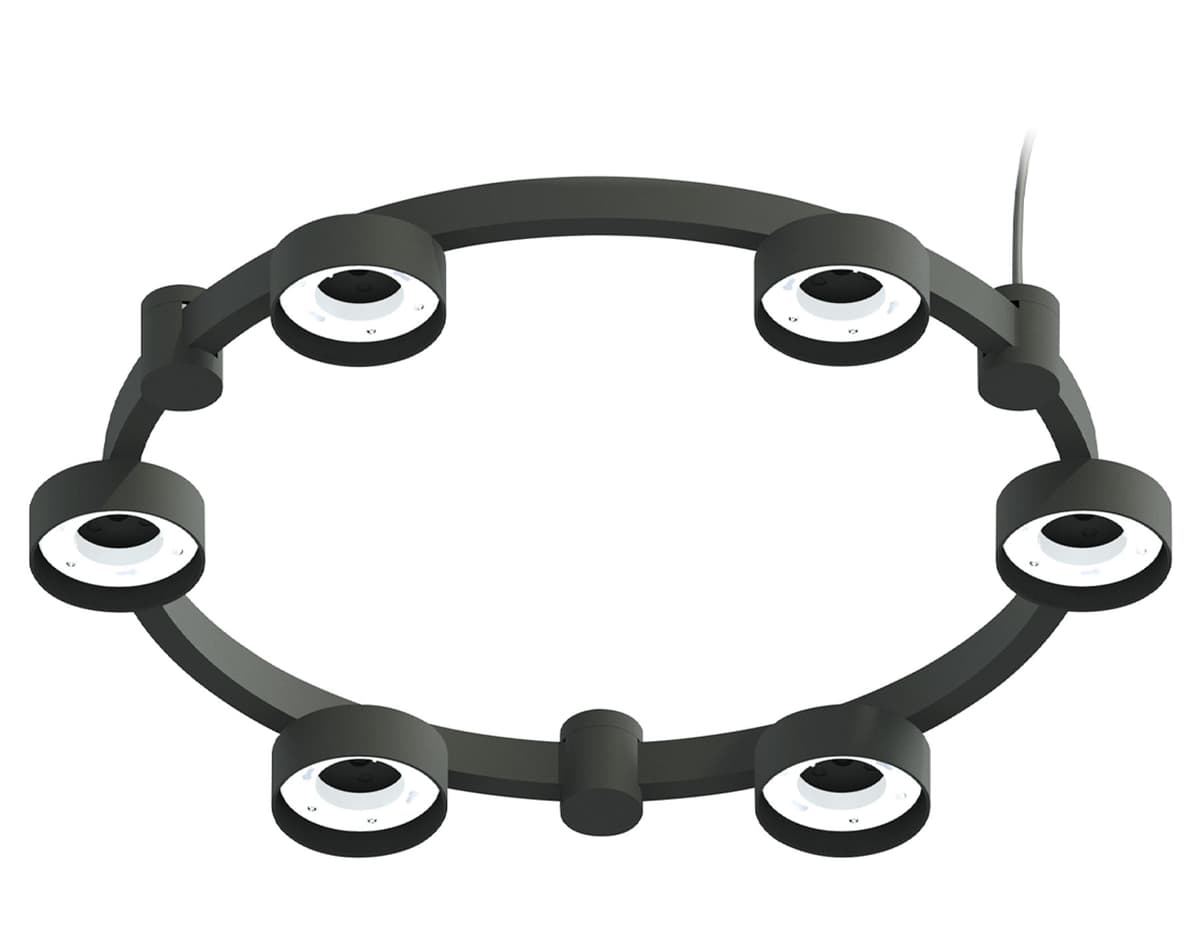 Корпус светильника Techno Ring подвесной для насадок D85 C9232/6 SBK черный песок D550*70.5mm GX53/6 Ambrella Light 3