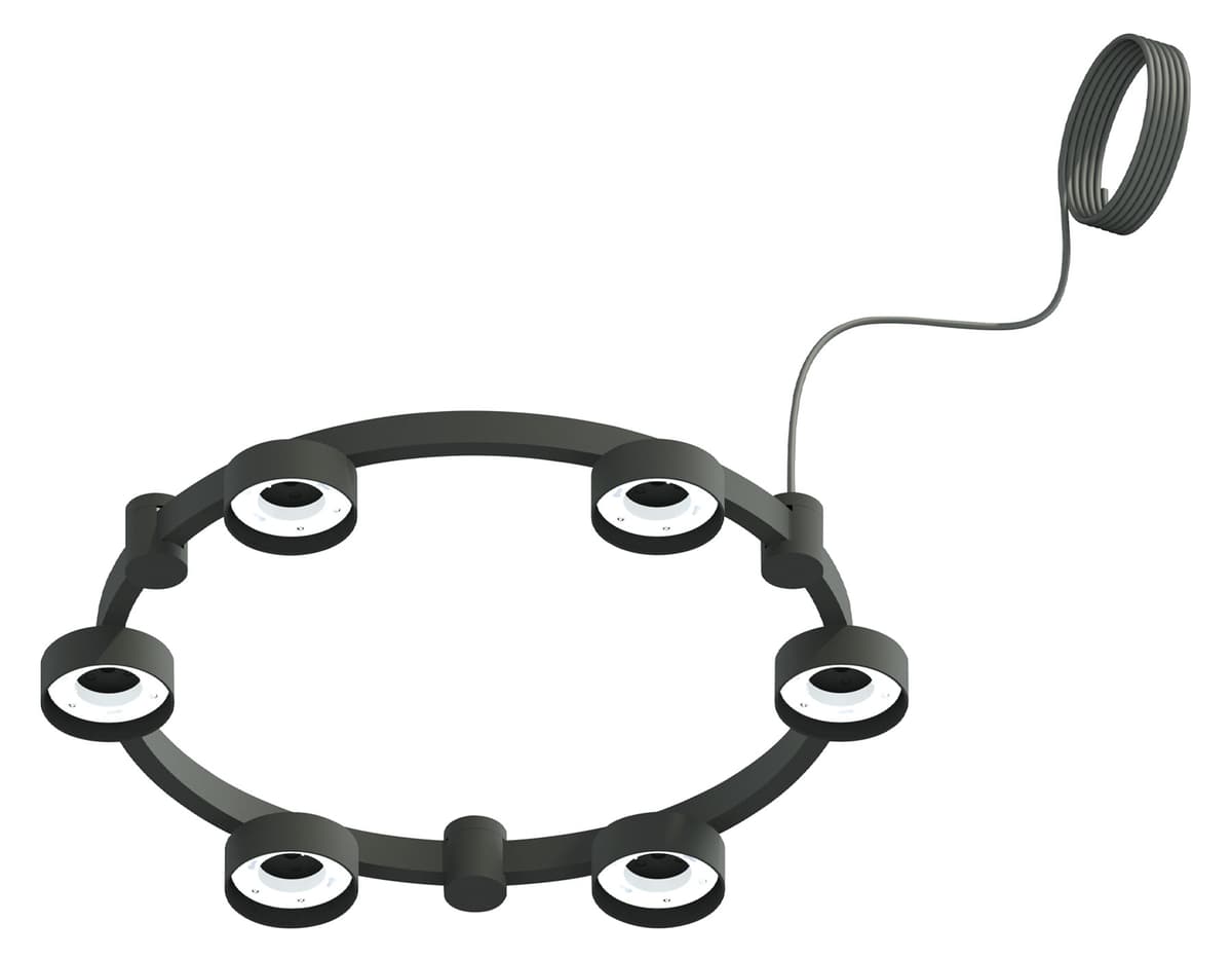Корпус светильника Techno Ring подвесной для насадок D85 C9232/6 SBK черный песок D550*70.5mm GX53/6 Ambrella Light 4