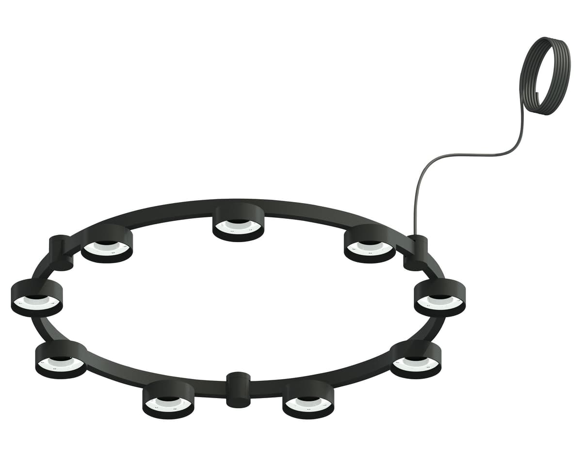 Корпус светильника Techno Ring подвесной для насадок D85 C9242/9 SBK черный песок D740*70.5mm GX53/9 Ambrella Light 4