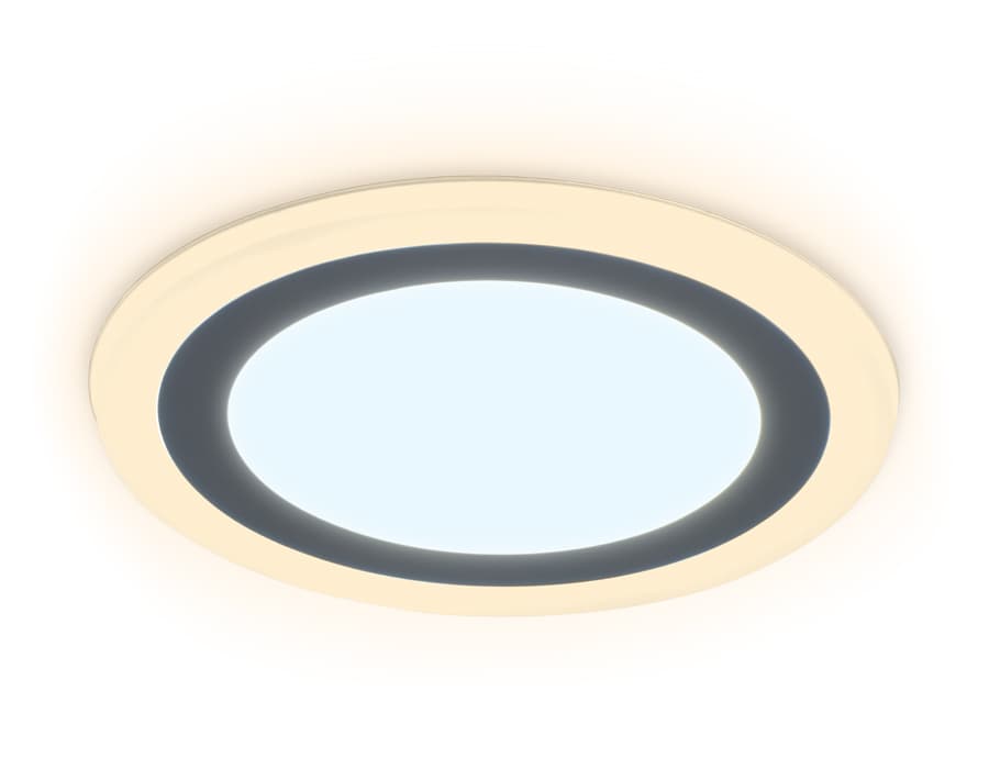 Встраиваемый cветодиодный светильник с подсветкой DCR370 3W+3W 6400K/3000K 85-265V D105*28 Ambrella Light 8