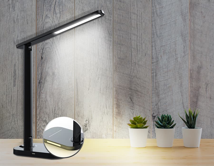 Светодиодная настольная лампа с USB портом и таймером DE445 BK черный LED 3000-6400K 7W Ambrella Light 9