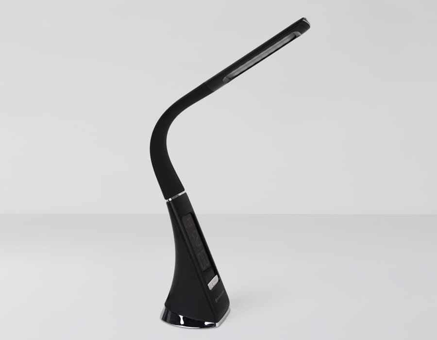 Светодиодная настольная лампа с дисплеем DE509 BK черный LED 3000-6400K 6W+LCD 2W Ambrella Light 8