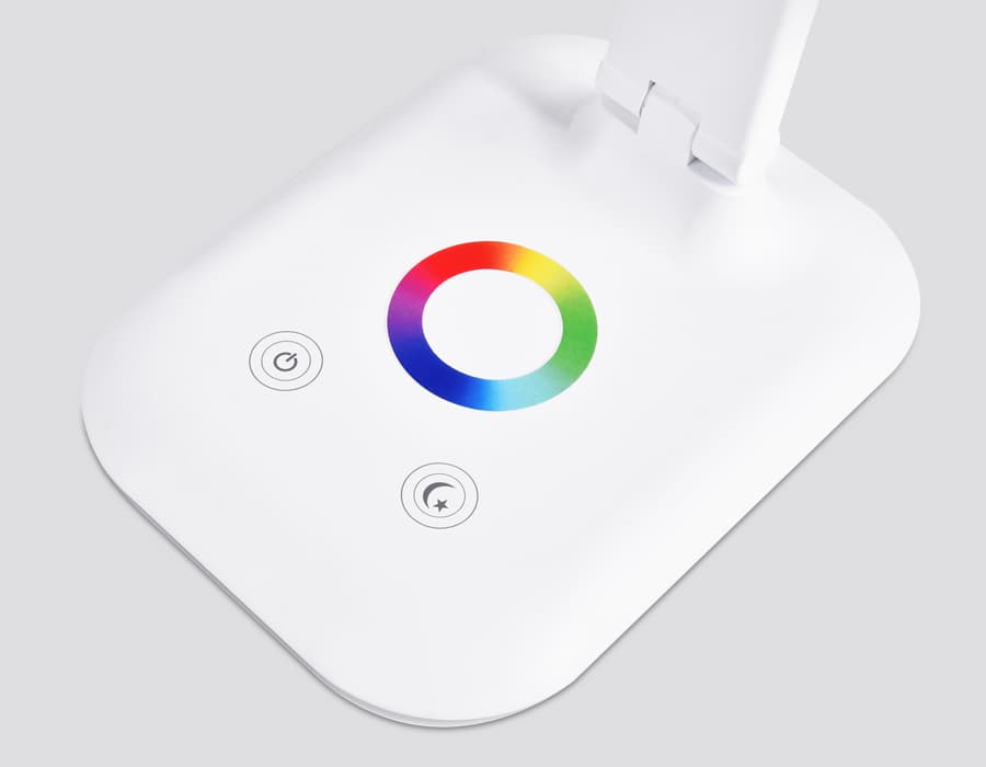 Светодиодная настольная лампа с RGB подсветкой DE530 WH белый LED 3000-6400K+RGB 8W Ambrella Light 7
