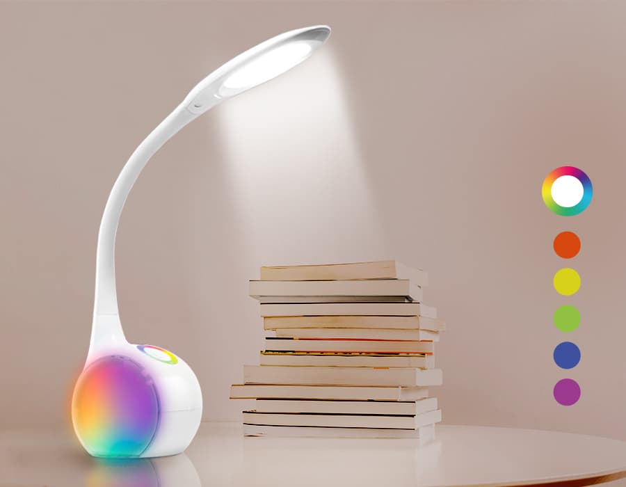 Светодиодная настольная лампа с RGB подсветкой DE532 WH белый LED 4200K+RGB 7.5W Ambrella Light 17