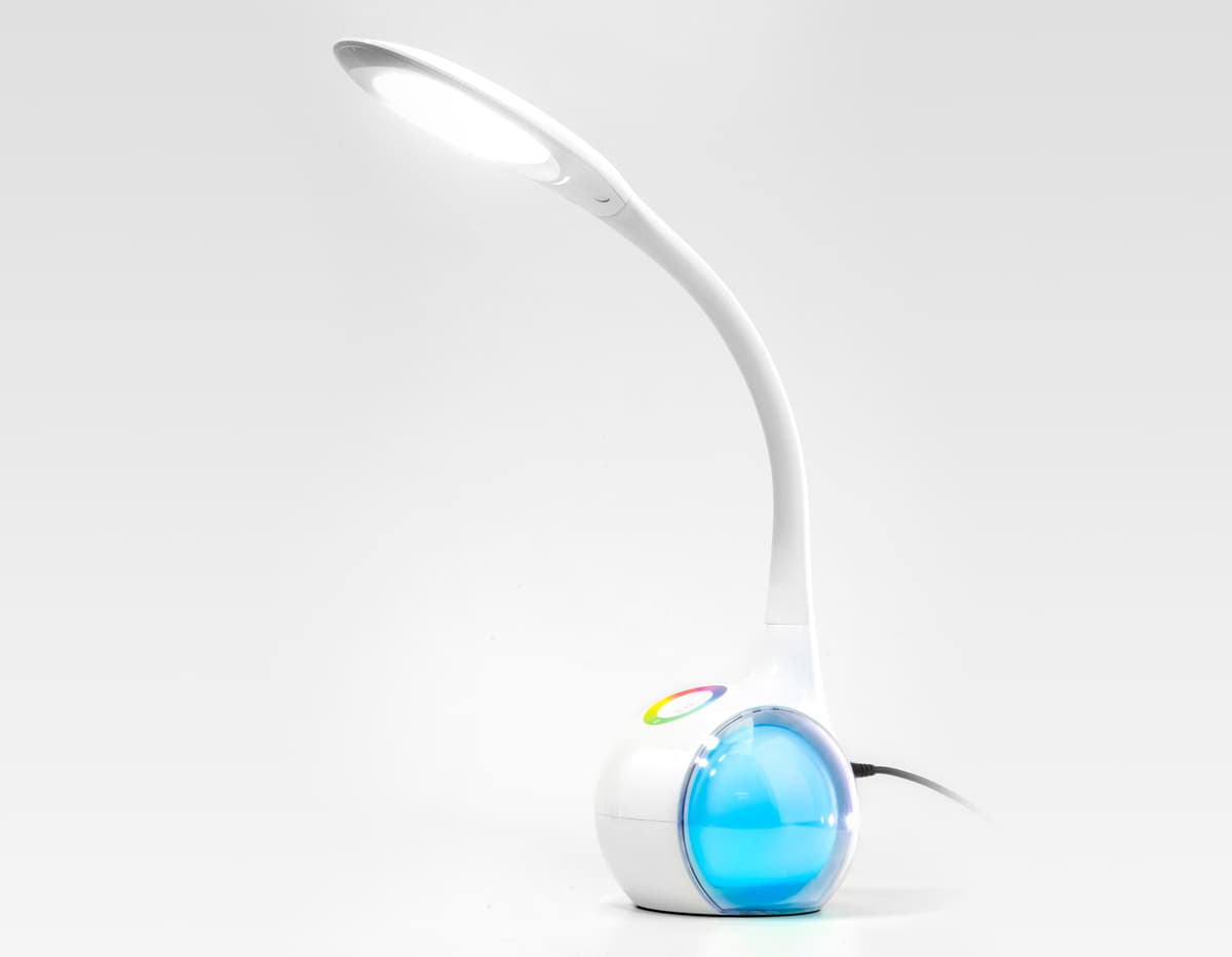 Светодиодная настольная лампа с RGB подсветкой DE532 WH белый LED 4200K+RGB 7.5W Ambrella Light 19