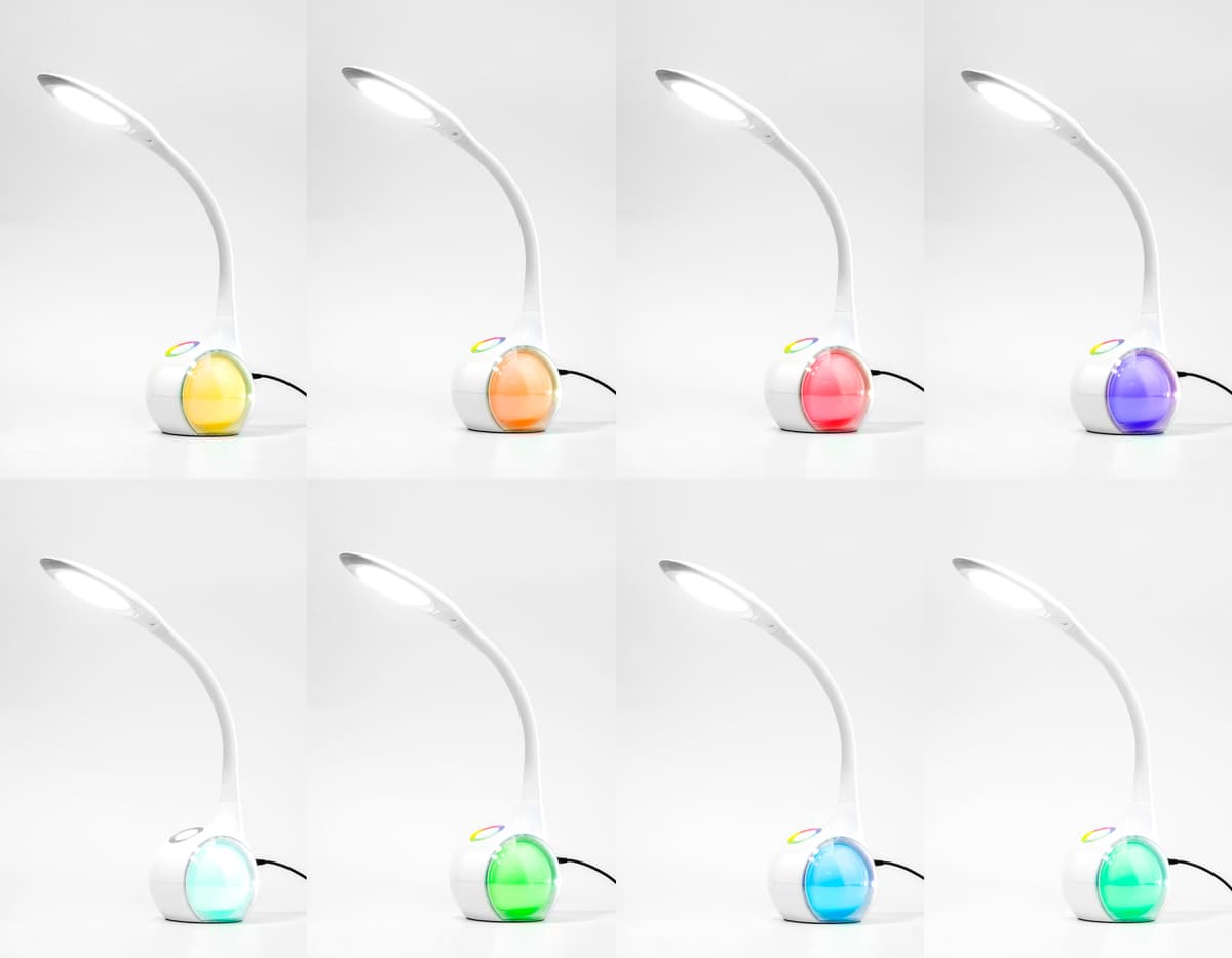 Светодиодная настольная лампа с RGB подсветкой DE532 WH белый LED 4200K+RGB 7.5W Ambrella Light 21