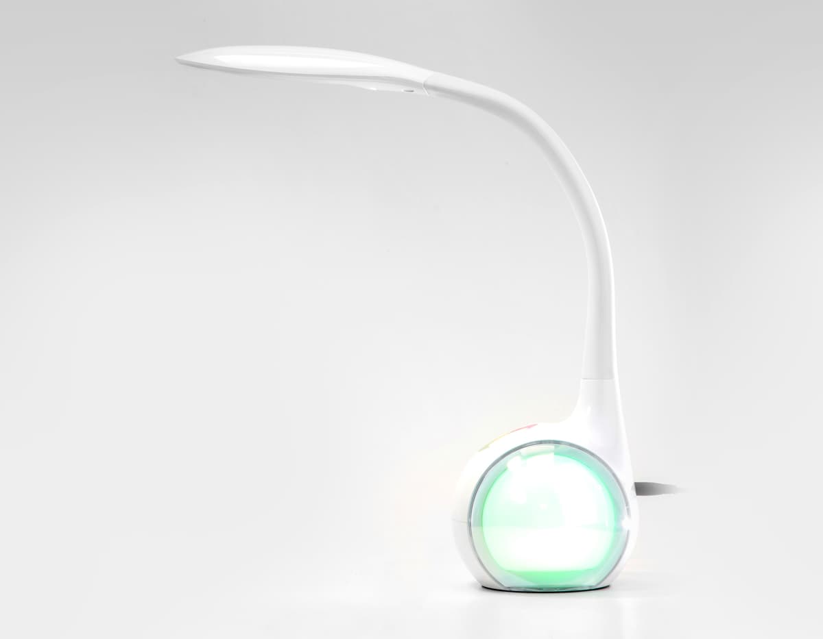 Светодиодная настольная лампа с RGB подсветкой DE532 WH белый LED 4200K+RGB 7.5W Ambrella Light 22