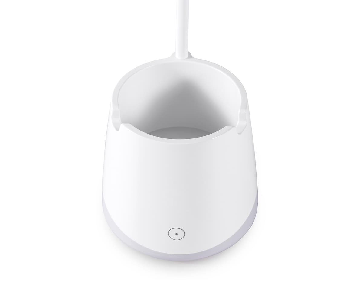 Светодиодная настольная лампа с аккумуляторной батареей, USB-проводом и канцелярским стаканом DE563 WH белый LED 3000-6000K 5W Ambrella Light 8