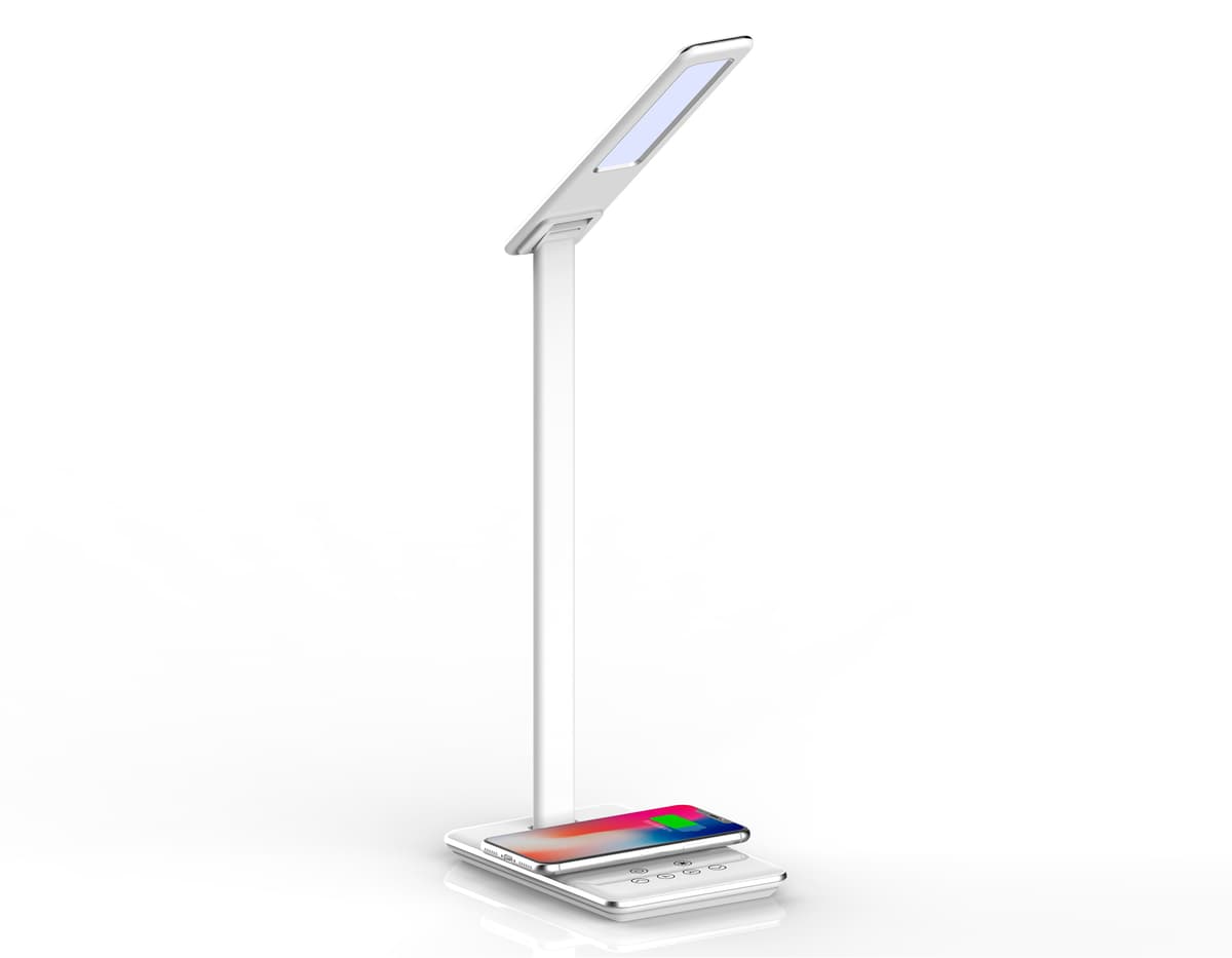 Светодиодная настольная лампа с беспроводной зарядкой и USB портом DE581 WH белый LED 2700-6400K 6W Ambrella Light 10