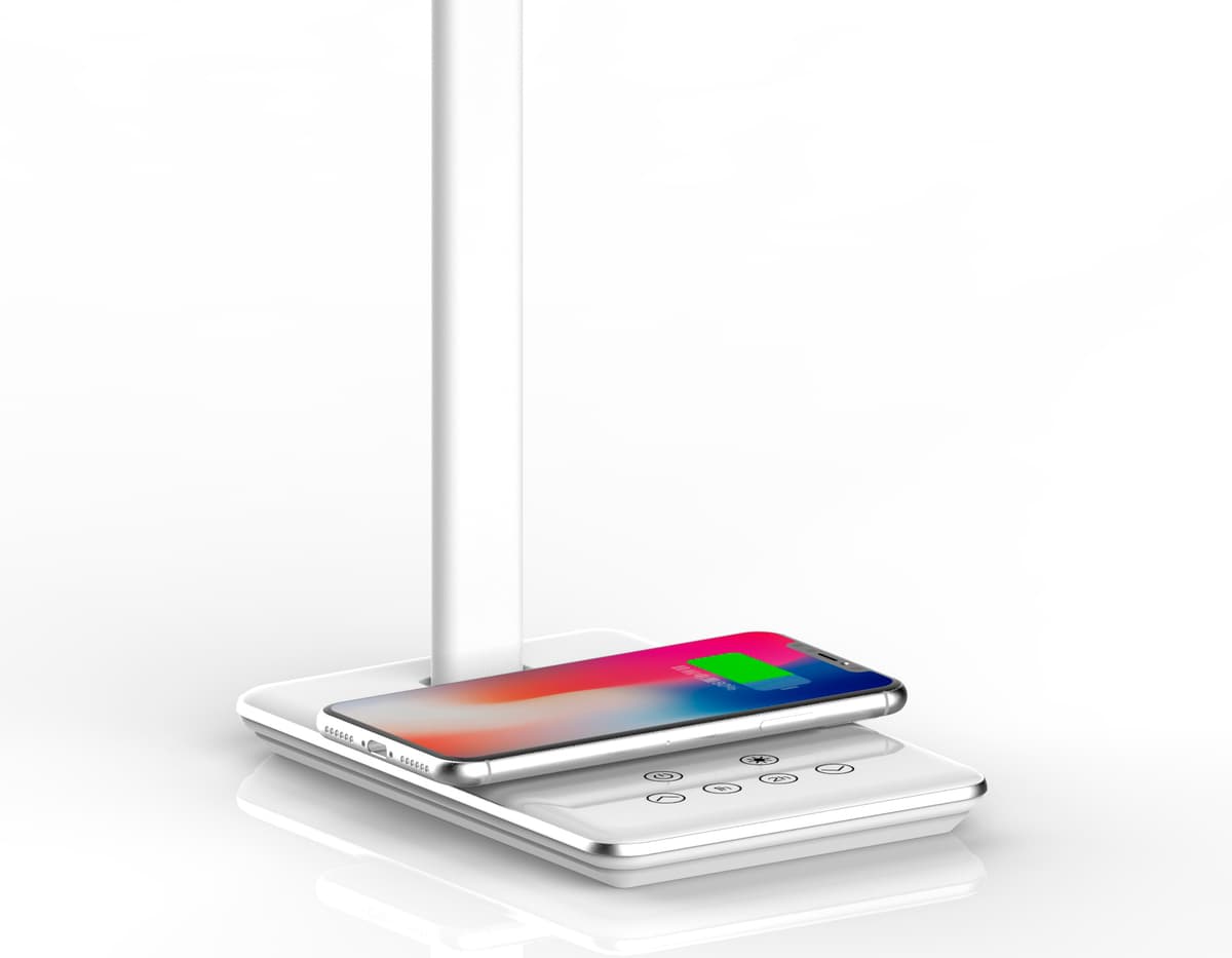 Светодиодная настольная лампа с беспроводной зарядкой и USB портом DE581 WH белый LED 2700-6400K 6W Ambrella Light 9