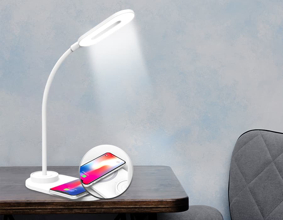 Светодиодная настольная лампа с беспроводной зарядкой DE588 WH белый LED 3000-6400K 3W Ambrella Light 10