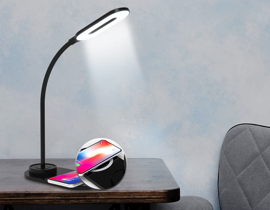 Светодиодная настольная лампа с беспроводной зарядкой DE589 BK черный LED 3000-6400K 3W Ambrella Light 8
