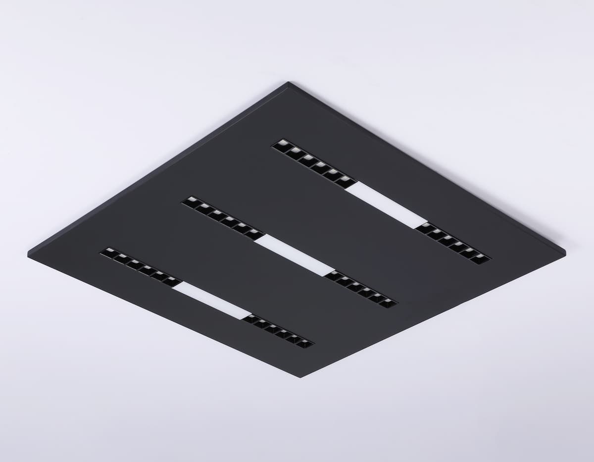 Светодиодная панель в стиле техно DPS1071 BK черный 48W 4000K 175-265V IP20 4080LM 595*595*14 Ambrella Light 8