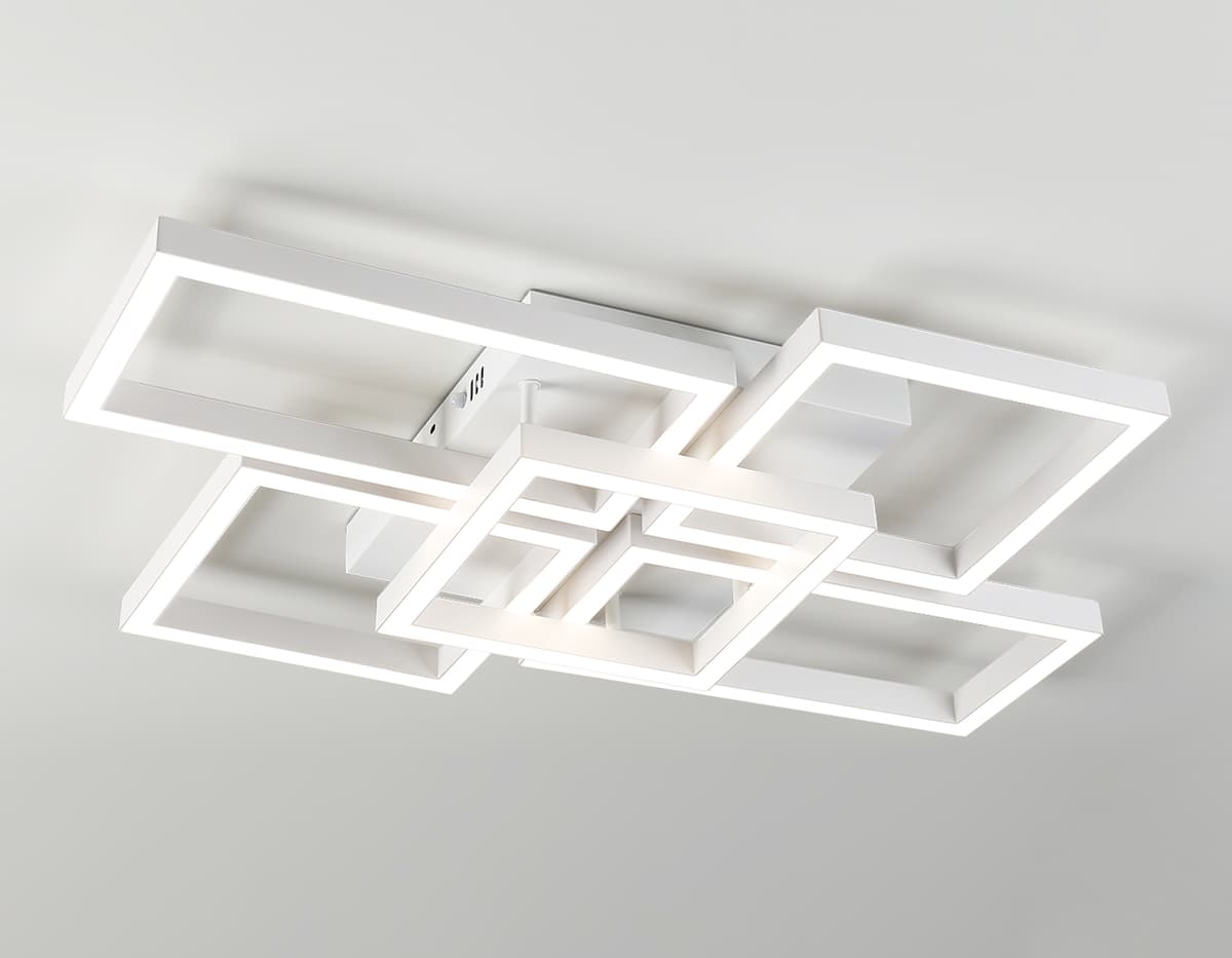 Потолочный светодиодный светильник с пультом FA1011/4+1 WH белый 90W 3000K-6400K 710*490*95 (ПДУ ИК) Ambrella Light 11