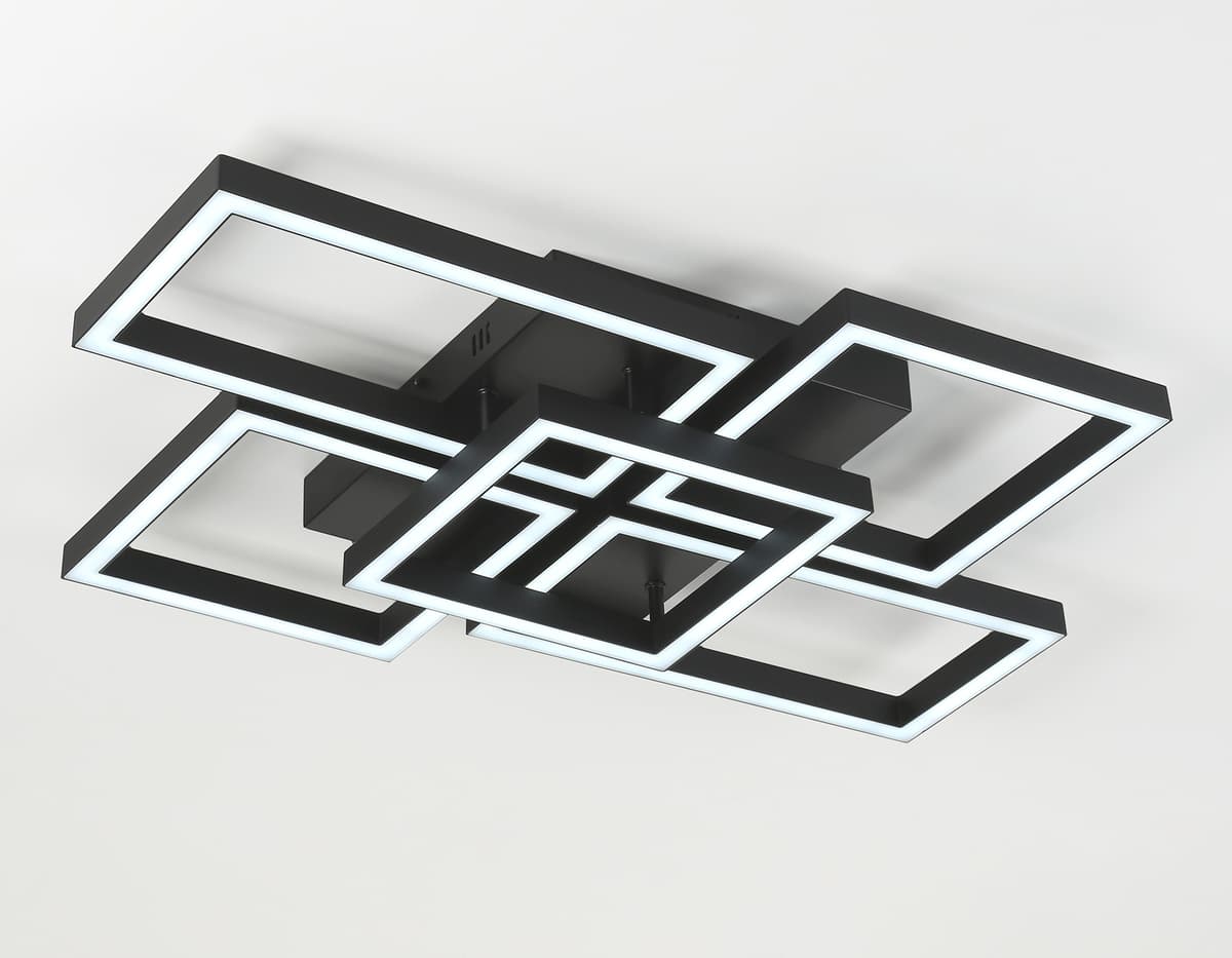 Потолочный светодиодный светильник с пультом FA1012/4+1 BK черный 90W 3000K-6400K 710*490*95 (ПДУ ИК) Ambrella Light 14