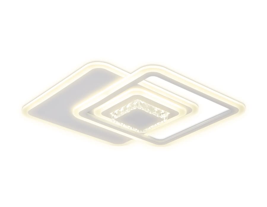 Потолочный светодиодный светильник с хрусталем FA261 WH белый 112W 540*540*80 (ПДУ РАДИО 2.4) Ambrella Light 6