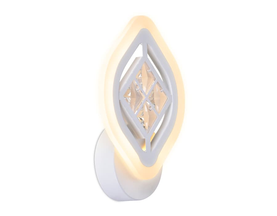 Настенный светодиодный светильник с хрусталем FA277 WH белый 12W 240*170*60 Ambrella Light 6