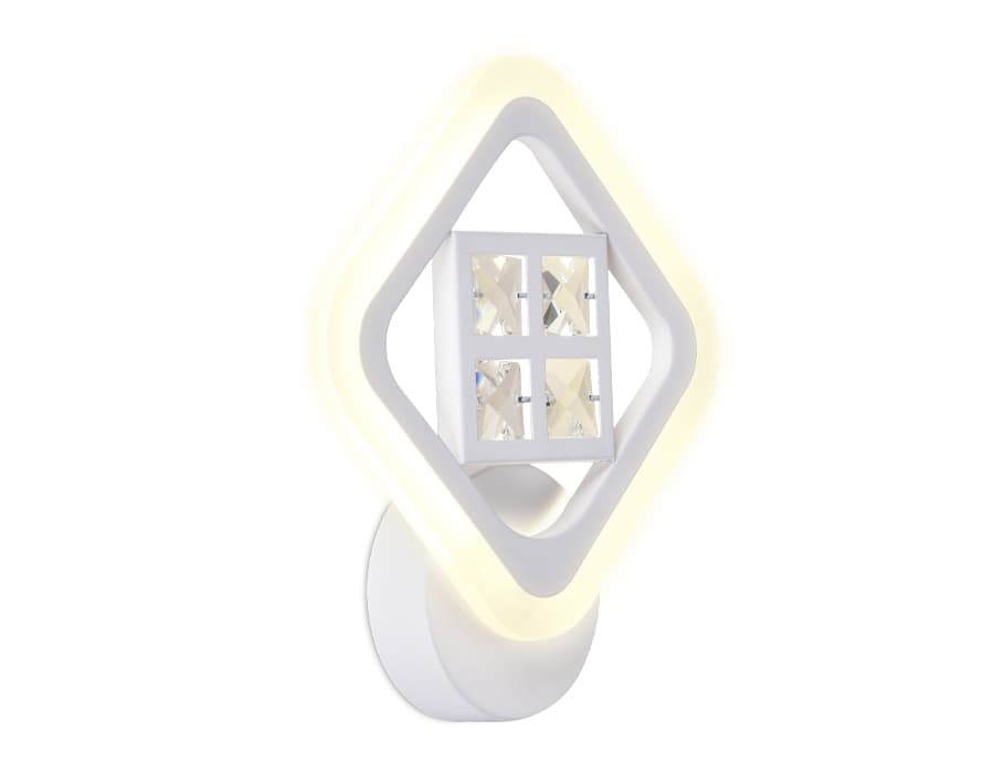 Настенный светодиодный светильник с хрусталем FA284 WH белый 15W 260*230*60 Ambrella Light 5