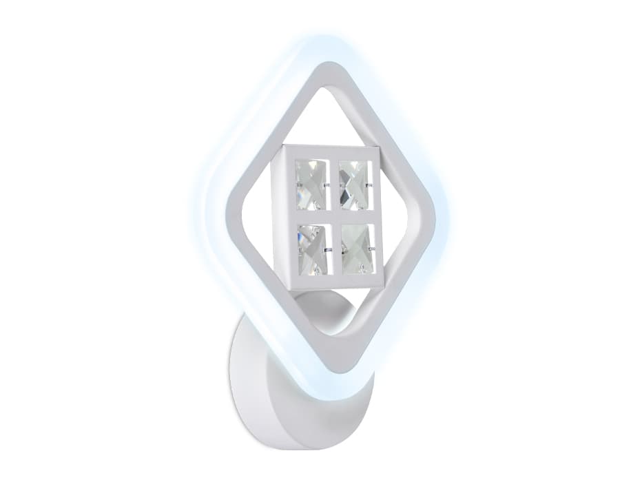 Настенный светодиодный светильник с хрусталем FA284 WH белый 15W 260*230*60 Ambrella Light 7