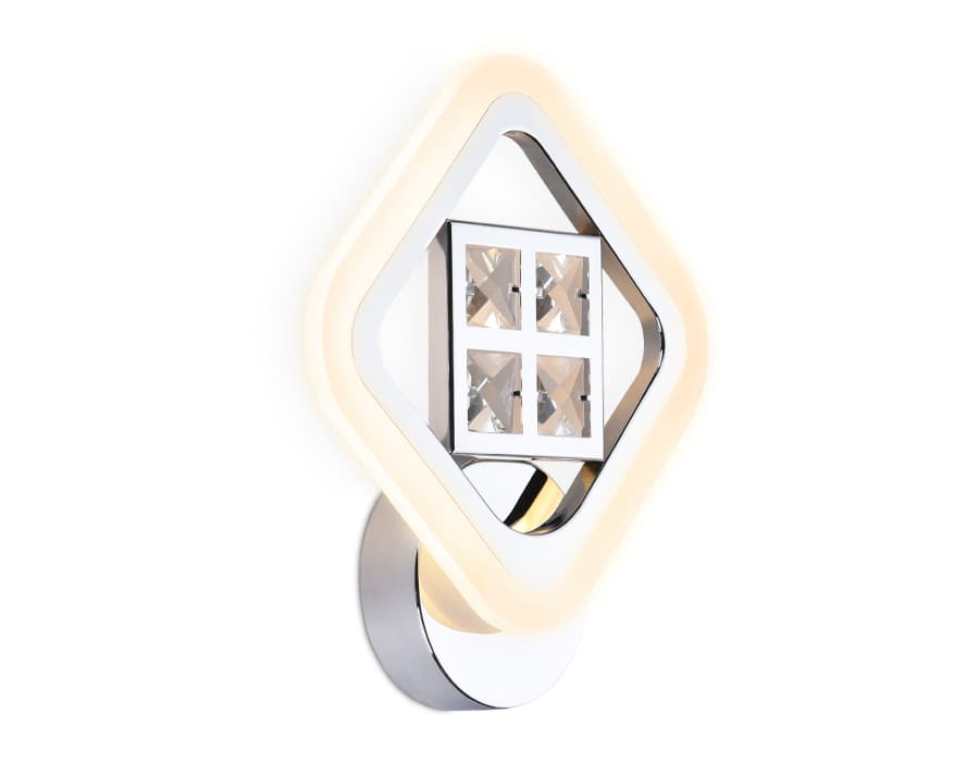Настенный светодиодный светильник с хрусталем FA285 CH хром 15W 260*230*60 Ambrella Light 6