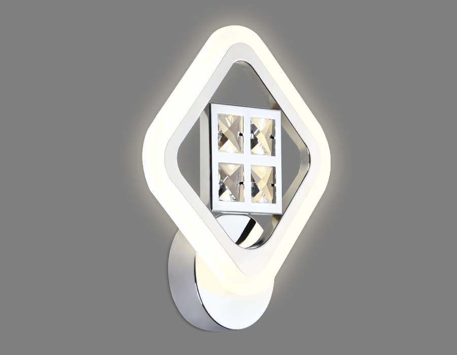 Настенный светодиодный светильник с хрусталем FA285 CH хром 15W 260*230*60 Ambrella Light 8