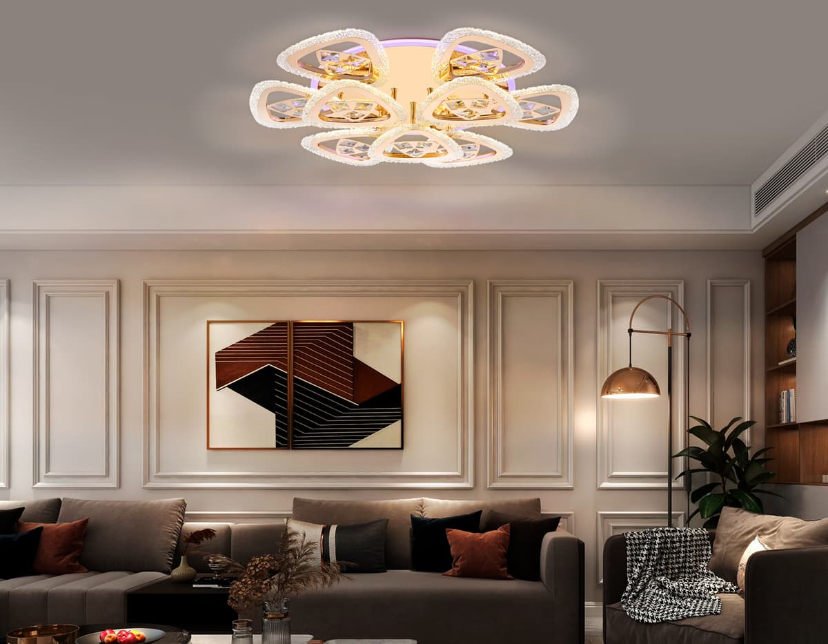 Потолочный светодиодный светильник с пультом FA2923 GD золото 138W 600*600*130 (ПДУ РАДИО 2.4) Ambrella Light 7