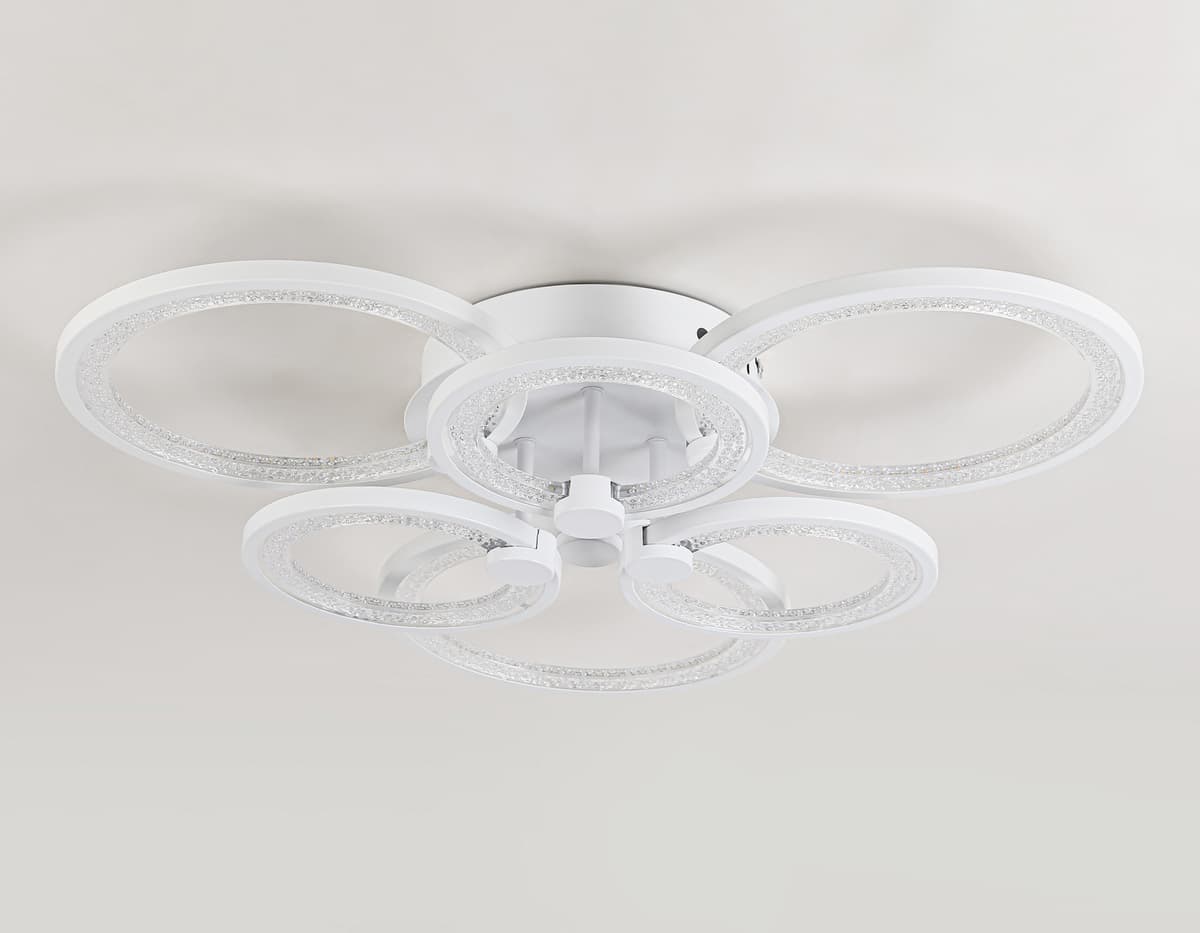 Потолочный светодиодный светильник с пультом FA4085/3+3 WH белый 100W 3000K+6400K/4200K/6400K+3000K 620*570*120 (ПДУ ИК) Ambrella Light 8