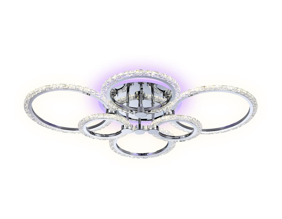 Потолочный светодиодный светильник с пультом FA413/4+2 CH хром 132W 840*600*120 (ПДУ РАДИО 2.4G) Ambrella Light 5