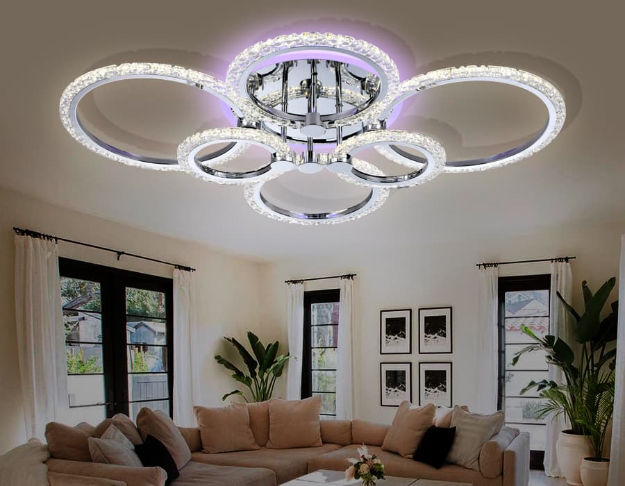 Потолочный светодиодный светильник с пультом FA413/4+2 CH хром 132W 840*600*120 (ПДУ РАДИО 2.4G) Ambrella Light 6