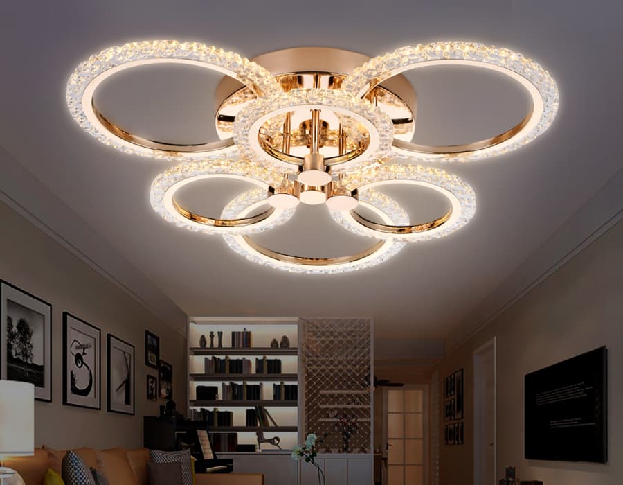 Потолочный светодиодный светильник с пультом FA418/3+3 GD золото 90W 580*540*120 (ПДУ РАДИО 2.4G) Ambrella Light 6