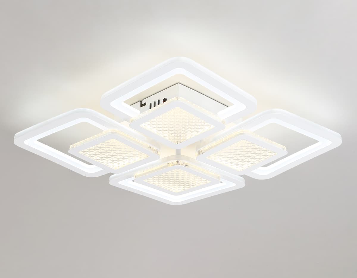 Потолочный светодиодный светильник с пультом FA4283/4+4 WH белый 100W 3000K+6400K/4200K/6400K+3000K 435*435*70 (ПДУ ИК) Ambrella Light 13