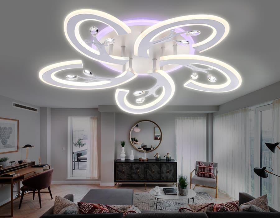Потолочный светодиодный светильник с пультом FA512/5 WH белый 120W 610*580*80 (ПДУ РАДИО 2.4G) Ambrella Light 6