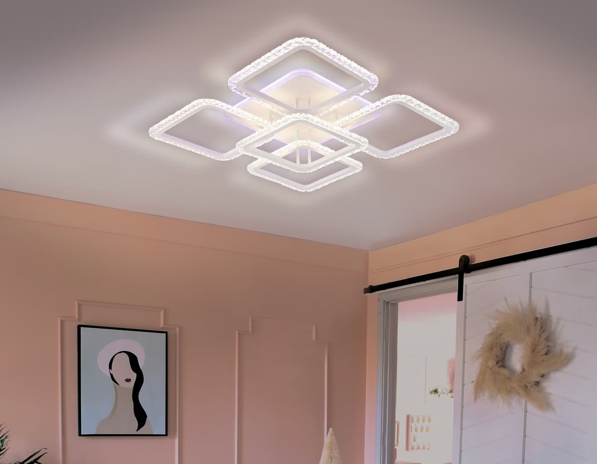 Потолочный светодиодный светильник с пультом FA5301 WH белый 140W 770*770*130 (ПДУ РАДИО 2.4) Ambrella Light 7
