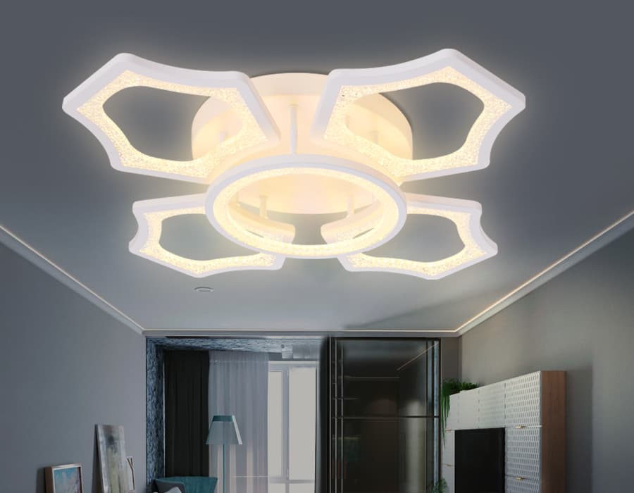 Потолочный светодиодный светильник с пультом FA575/4+1 WH белый 106W 620*620*120 (ПДУ РАДИО 2.4G) Ambrella Light 6