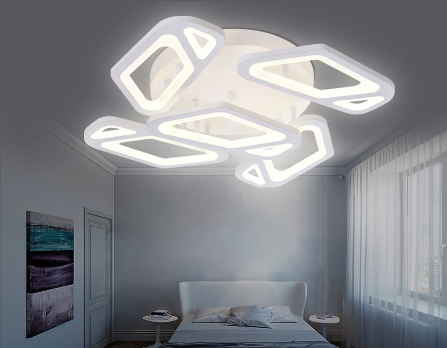 Потолочный светодиодный светильник с пультом FA587/5 WH белый 113W 590*590*120 (ПДУ РАДИО 2.4G) Ambrella Light 6