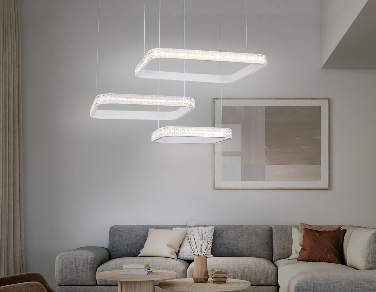 Подвесной светодиодный светильник с пультом FA6165 WH белый 131W 720*500*900 (ПДУ РАДИО 2.4) Ambrella Light 10