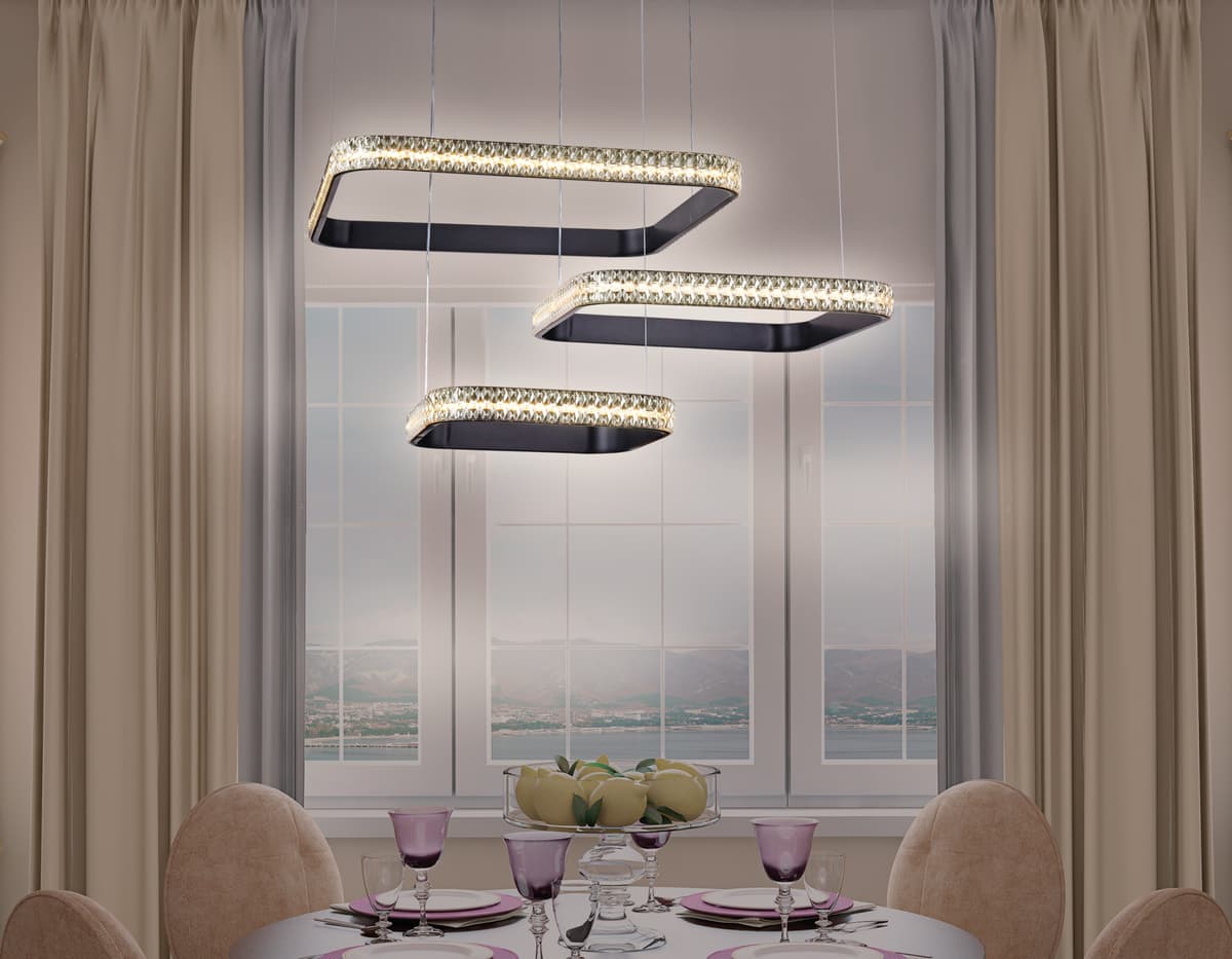 Подвесной светодиодный светильник с пультом FA6166 BK черный 131W 720*500*900 (ПДУ РАДИО 2.4) Ambrella Light 10