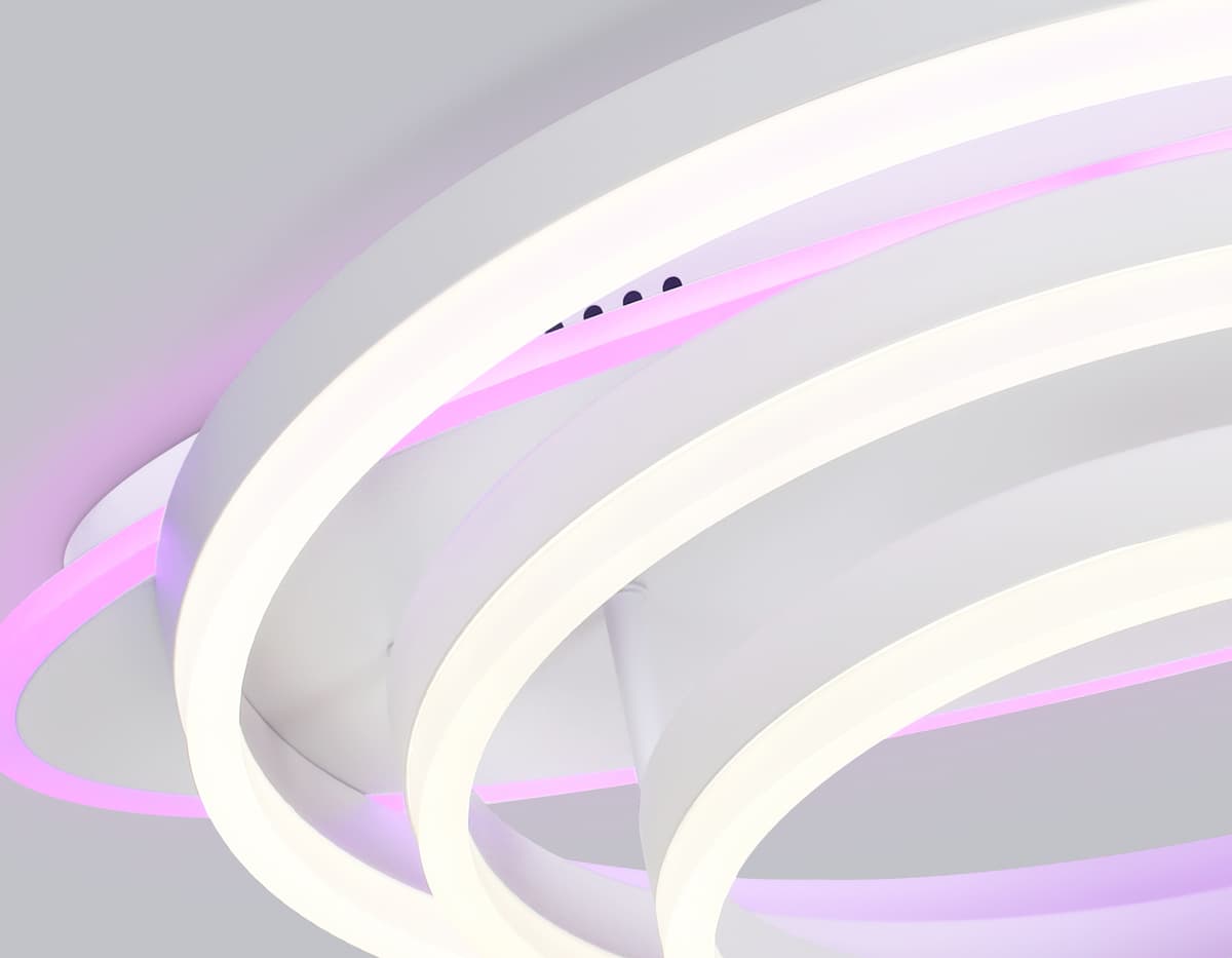 Потолочный светодиодный светильник с пультом FA8522 WH белый 146W 3000K-6400K+RGB 560*500*150 (ПДУ РАДИО 2.4G) Ambrella Light 11