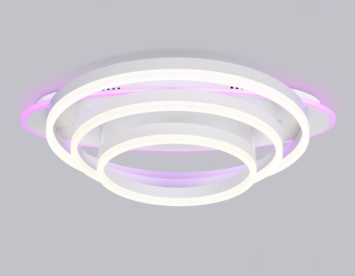 Потолочный светодиодный светильник с пультом FA8522 WH белый 146W 3000K-6400K+RGB 560*500*150 (ПДУ РАДИО 2.4G) Ambrella Light 12